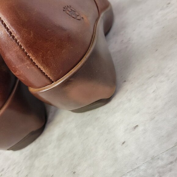 Ariat Womens Size 9.5 Clog Shoe Carmel Brown Slip On Leather Wedge - Picture 11 of 14